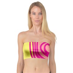 Doodle Shapes Large Line Circle Pink Red Yellow Bandeau Top by Alisyart