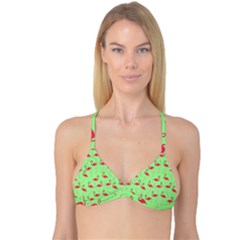 Flamingo Pattern Reversible Tri Bikini Top by Valentinaart