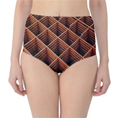 Metal Grid Framework Creates An Abstract High-waist Bikini Bottoms by Amaryn4rt