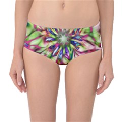 Magic Fractal Flower Multicolored Mid-waist Bikini Bottoms by EDDArt