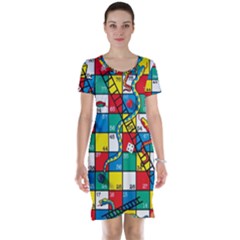 Snakes And Ladders Short Sleeve Nightdress by Amaryn4rt