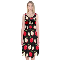 Apple Pattern Midi Sleeveless Dress by Valentinaart