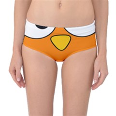 Bird Big Eyes Orange Mid-waist Bikini Bottoms by Alisyart