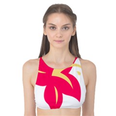 Flower Floral Lily Blossom Red Yellow Tank Bikini Top by Alisyart