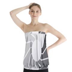Flower Transparent Shadow Grey Strapless Top by Alisyart