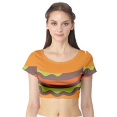 Hamburger Short Sleeve Crop Top (tight Fit) by Alisyart