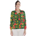 Completely Seamless Tile With Flower Wind Breaker (Women) View1