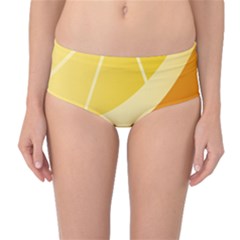 Orange Lime Yellow Fruit Fress Mid-waist Bikini Bottoms