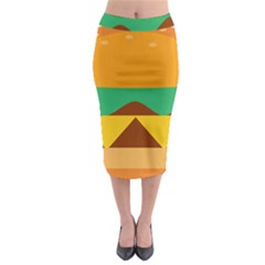 Hamburger Bread Food Cheese Midi Pencil Skirt by Simbadda