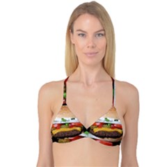 Abstract Barbeque Bbq Beauty Beef Reversible Tri Bikini Top by Simbadda