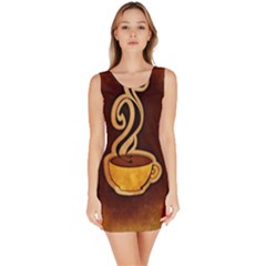 Coffee Drink Abstract Sleeveless Bodycon Dress by Simbadda