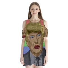 Donald Trump Shoulder Cutout Velvet  One Piece by Valentinaart