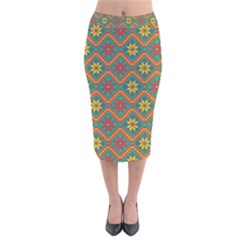 Folklore Velvet Midi Pencil Skirt by Valentinaart