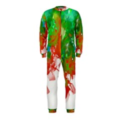 Digitally Painted Messy Paint Background Texture Onepiece Jumpsuit (kids) by Simbadda