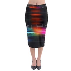 Abstract Binary Midi Pencil Skirt by Simbadda