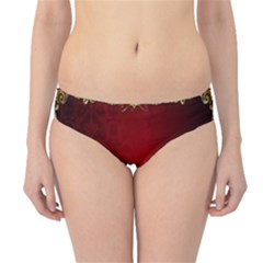 3d Red Abstract Pattern Hipster Bikini Bottoms by Simbadda