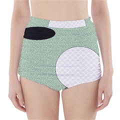 Golf Image Ball Hole Black Green High-waisted Bikini Bottoms by Alisyart