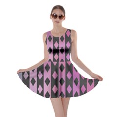 Old Version Plaid Triangle Chevron Wave Line Cplor  Purple Black Pink Skater Dress by Alisyart