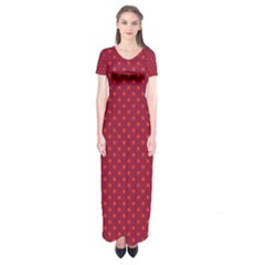Polka Dots Short Sleeve Maxi Dress by Valentinaart