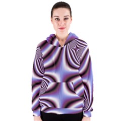 Fractal Background With Curves Created From Checkboard Women s Zipper Hoodie by Simbadda
