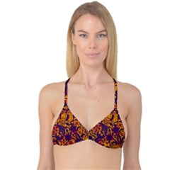 Floral Pattern Reversible Tri Bikini Top by Valentinaart