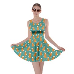 Teal Fox Pattern Skater Dress by CoolDesigns