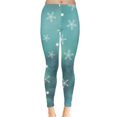 Turquoise Christmas Ornaments Pattern Leggings by CoolDesigns