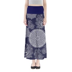 Navy Damask Maxi Skirt by CoolDesigns