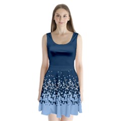 Light Blue Triangle Split Back Mini Dress  by CoolDesigns