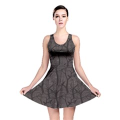 Black Pattern With Ravens Reversible Skater Dress by CoolDesigns