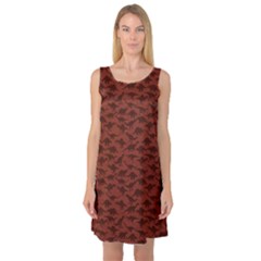 Dark A Pattern With Dinosaur Silhouettes Sleeveless Satin Nightdress by CoolDesigns