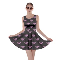 Black Bat Tile Halloween Pattern Skater Dress by CoolDesigns