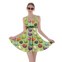 Colorful Pattern Bright Fresh Fruits And Vegetables Skater Dress by CoolDesigns
