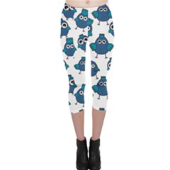Blue Chicken Pattern Stylish Design Capri Leggings by CoolDesigns
