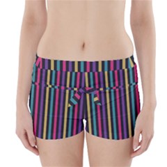 Stripes Colorful Multi Colored Bright Stripes Wallpaper Background Pattern Boyleg Bikini Wrap Bottoms by Simbadda
