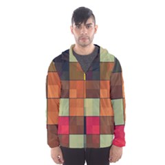 Background With Color Layered Tiling Hooded Wind Breaker (men) by Simbadda