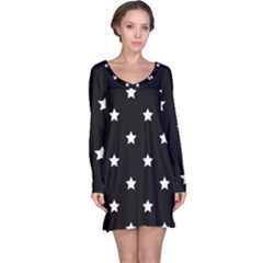 Stars Pattern Long Sleeve Nightdress by Valentinaart