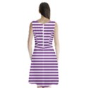 Horizontal Stripes Purple Sleeveless Chiffon Waist Tie Dress View2