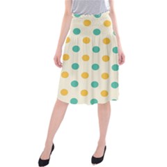 Polka Dot Yellow Green Blue Midi Beach Skirt by Mariart