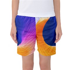 Wave Waves Chefron Color Blue Pink Orange White Red Purple Women s Basketball Shorts by Mariart