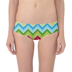 Colorful Background Of Chevrons Zigzag Pattern Classic Bikini Bottoms by Simbadda