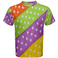 Colorful Easter Ribbon Background Men s Cotton Tee by Simbadda