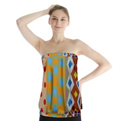 Abstract A Colorful Modern Illustration Strapless Top by Simbadda