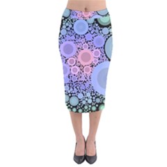 An Abstract Background Consisting Of Pastel Colored Circle Velvet Midi Pencil Skirt