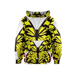 Yellow A Colorful Butterfly Image Kids  Pullover Hoodie by Simbadda