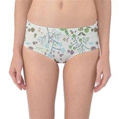 Floral Kraft Seamless Pattern Mid-waist Bikini Bottoms by Simbadda