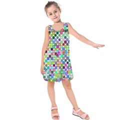 Colorful Dots Balls On White Background Kids  Sleeveless Dress by Simbadda