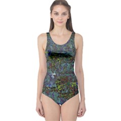 Stone Paints Texture Pattern One Piece Swimsuit by Simbadda