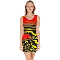 Abstract Clutter Sleeveless Bodycon Dress by Simbadda
