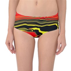 Abstract Clutter Mid-waist Bikini Bottoms by Simbadda